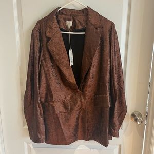Brand new brown, metallic blazer